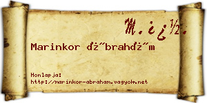 Marinkor Ábrahám névjegykártya